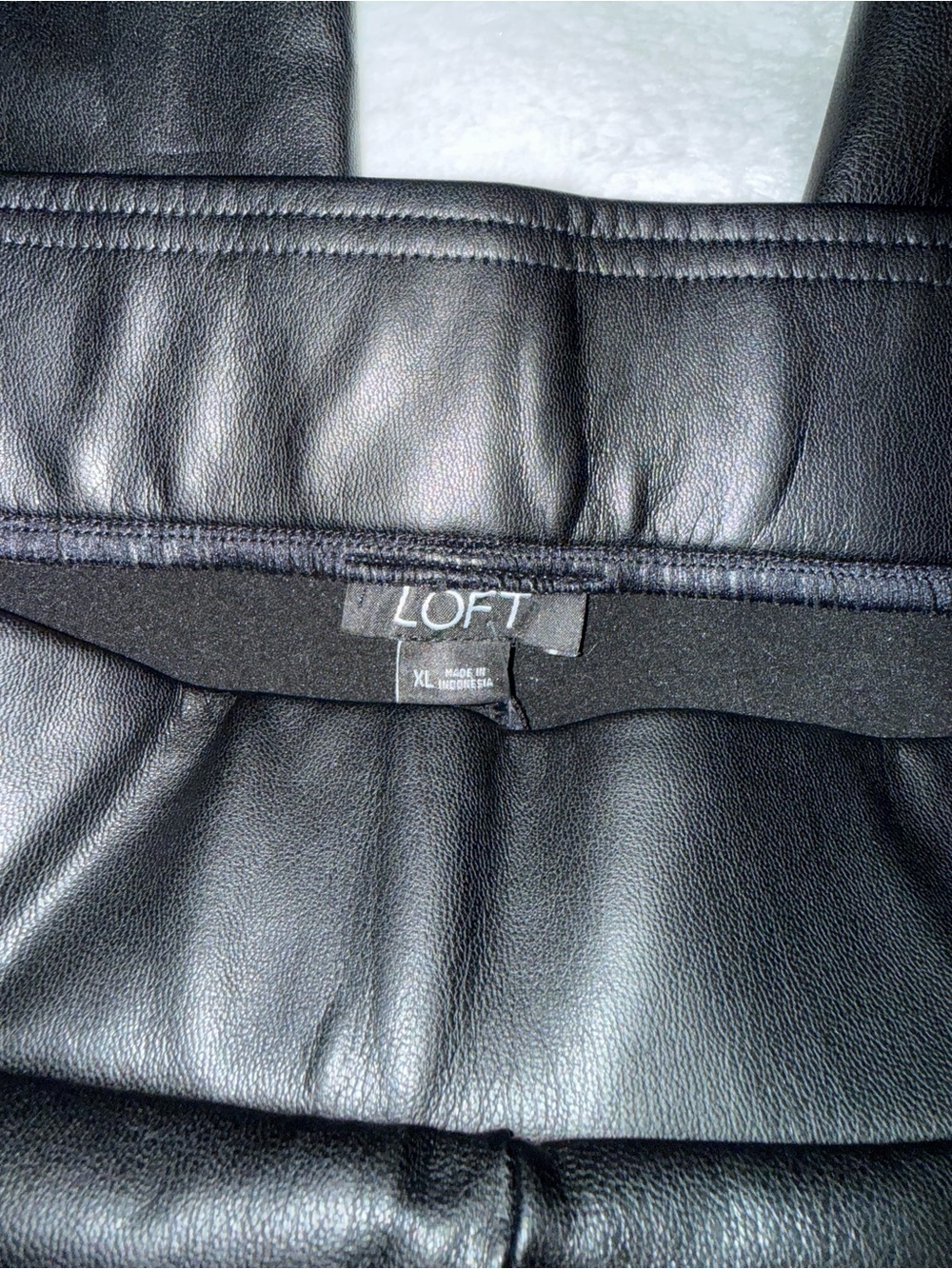 LOFT Black Faux Leather Leggings - Picture 3 of 3